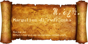 Margulies Árvácska névjegykártya